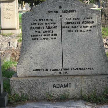 ADAMO Giovanni 1890-1958 &amp; Harriet FADDEL 1899-1941