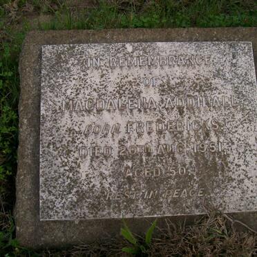 ADDINALL Magdalena nee FREDERICKS -1951