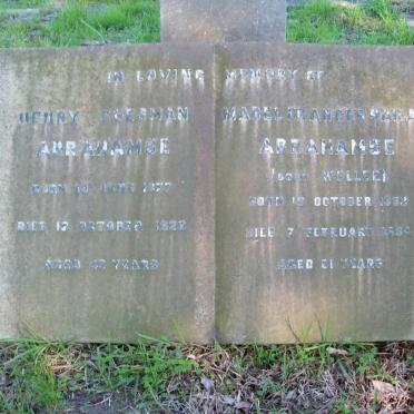 ABRAHAMSE Henry Soesman 1877-1922 &amp; Mabel Frances Sarah WELLER 1882-1964