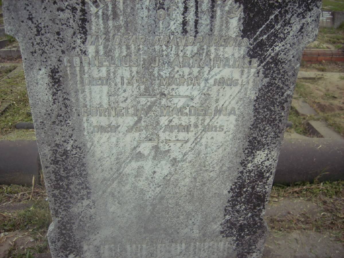 ABRAHAMSE Cornelius J. -1906 &amp; Cornelia Magdalena -1915