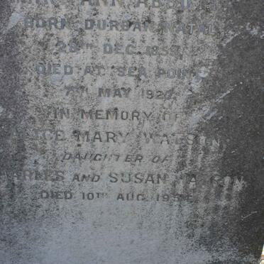 ABBOTT Carter 1856-1908 :: ABBOTT Mary Ann 1853-1927 :: WATSON Alice Mary -1954