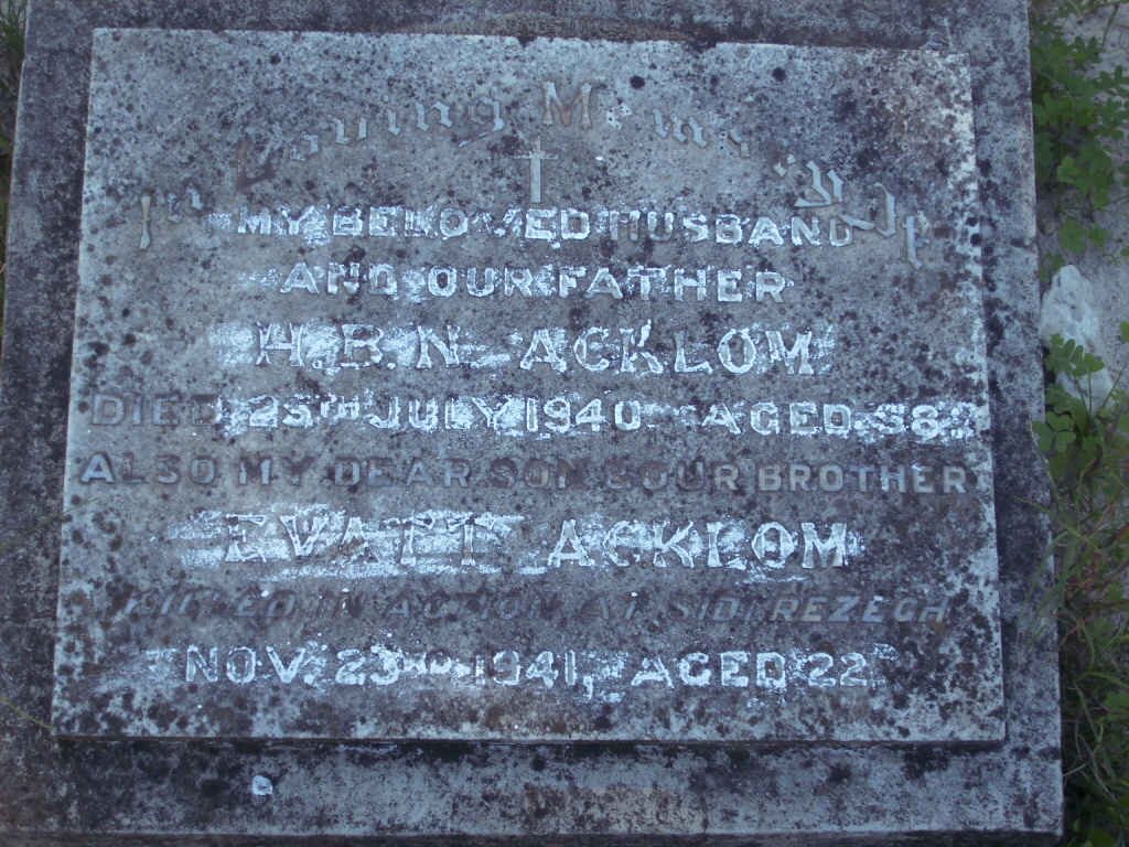 ACKLOM H.B.N. -1940 :: ACKLOM Evatt -1941 