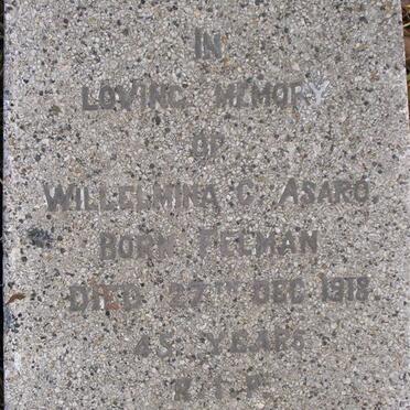 ASARO Willelmina C. nee FELMAN -1918