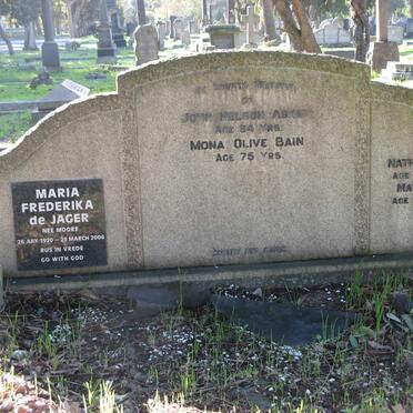 ASKEW John Nelson &amp; Mona Olive BAIN :: SMITH Nathan &amp; May :: JAGER Maria Frederika, de nee MOORE 1920-2006