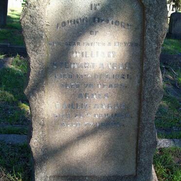 ANGUS William Stewart -1921 &amp; Agnes Baillie -1928