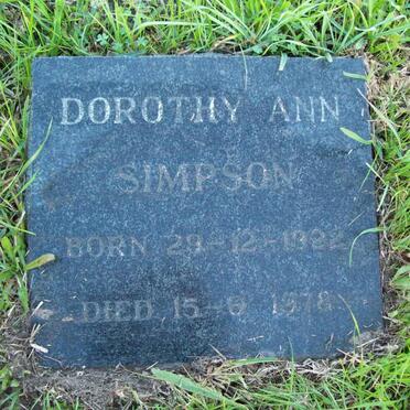 SIMPSON Dorothy Ann 1922-1978