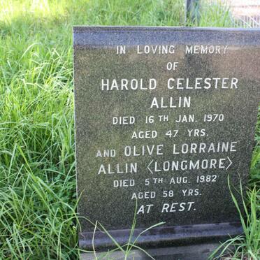 ALLIN Harold Celester -1970 &amp; Olive Lorraine LONGMORE -1982