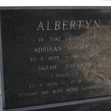 ALBERTYN Adriaan Moorrees 1895-1976 &amp; Sarah Johanna PEROLD 1896-1983