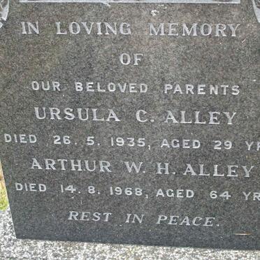ALLEY Arthur W.H. -1968 &amp; Ursula C. -1935