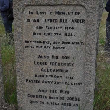 ALEXANDER Edgar Alfred 1874-1932 &amp; Cornelia DE GOEDE -1968 :: ALEXANDER Louis Frederick 1912-1959