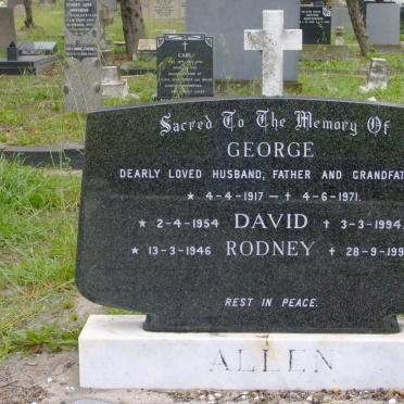 ALLEN George 1917-1971 :: ALLEN David 1954-1994 :: ALLEN Rodney 1946-1994