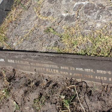 ALLEN William Robert -1926 &amp; Alida J.C. nee HOOGENDOORN 1874-1920 :: ALLEN Alida M. :: ALLEN Annie E.