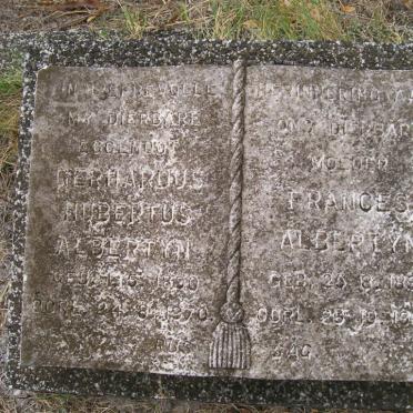 ALBERTYN Gerhardus Hubertus 1890-1970 &amp; Frances 1891-1980