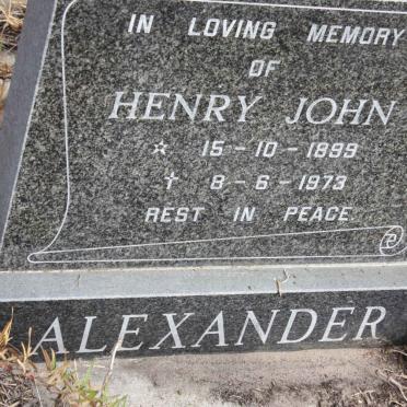 ALEXANDER Henry John 1899-1973