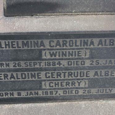 ALBERTYN Wilhelmina Carolina 1884-1961 :: ALBERTYN Geraldine Gertrude 1887-1962
