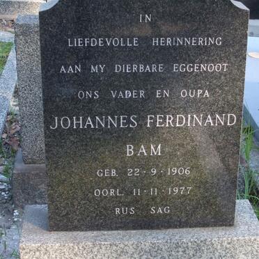 BAM Johannes Ferdinand 1906-1977