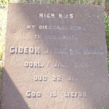 BANK Gideon J, van der -1965