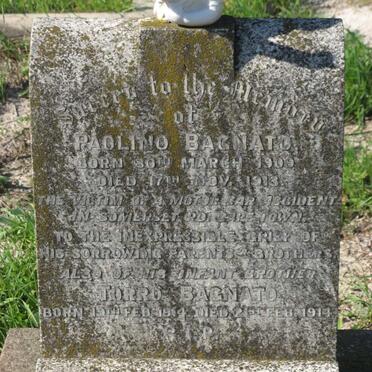 BAGNATO Paulino 1909-1913 :: BAGNATO Torro 1914-1914