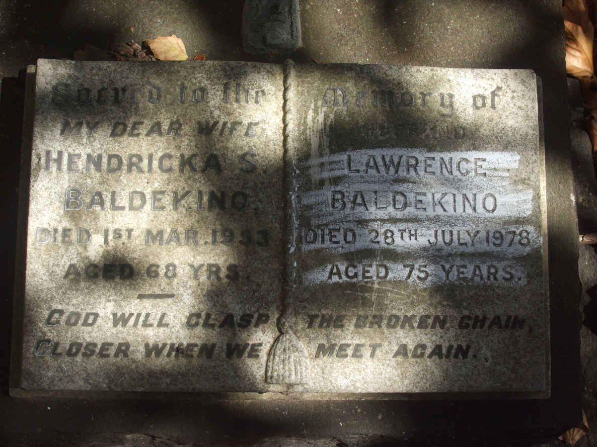 BALDEKINO Lawrence -1978 &amp; Hendricka S. -1953