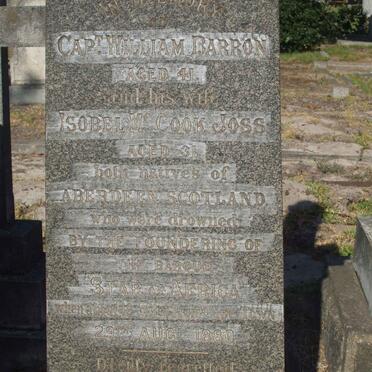 BARRON William -1880 &amp; Isobel Mc Cook Joss -1880