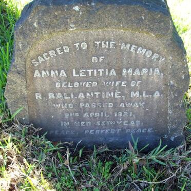 BALLANTINE Anna Letitia Maria -1921