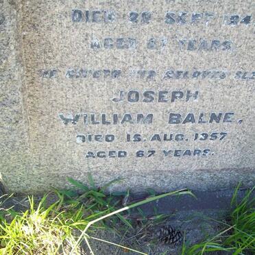 BALNE Emma Jane -1924 :: BALNE Joseph -1945 :: BALNE Joseph William -1957
