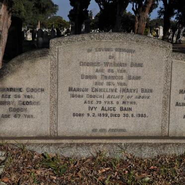 BAIN George William &amp; Marion Emmeline GOOCH