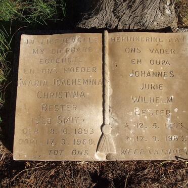 BESTER Johannes Jurie Wilhelm 1893-1983 &amp; Maria Joachemina Christina SMIT 1893-1968