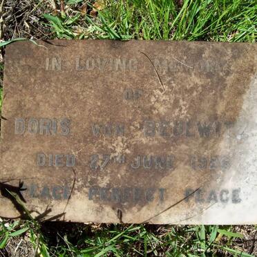 BEULWITZ Doris, von -1926