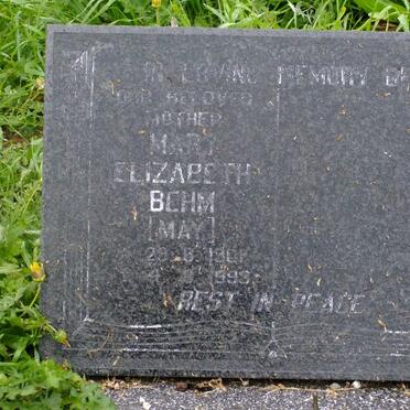 BEHM Mary Elizabeth nee MAY 1901-1993