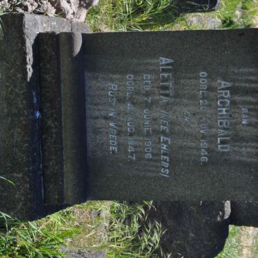 BEATON Archibald -1946 &amp; Aletta EHLERS 1906-1947