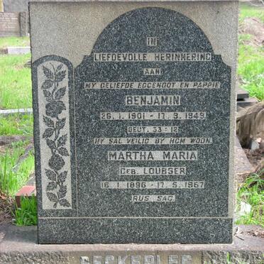 BECKERLEG Benjamin 1901-1949 &amp; Martha Maria LOUBSER 1896-1967