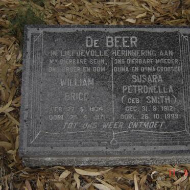 BEER William Brice, de 1934-1971 :: DE BEER Susara Petronella nee SMIT 1912-1988