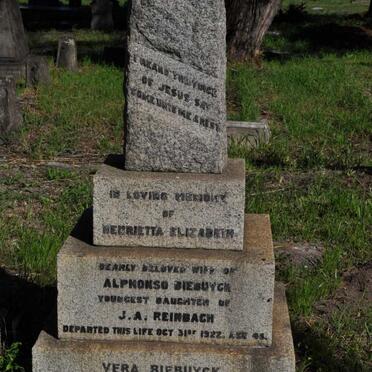 BIEBUYCK Henrietta Elizabeth nee REINBACH -1922 :: BIEBUYCK Vera nee DES FORGES 1899-1980