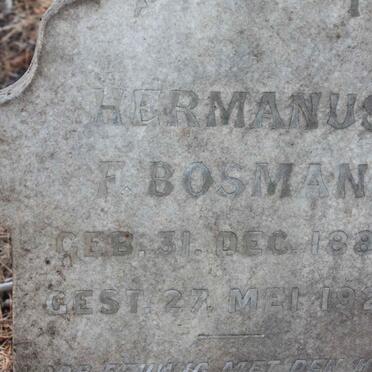 BOSMAN Hermanus F. 1888-1920