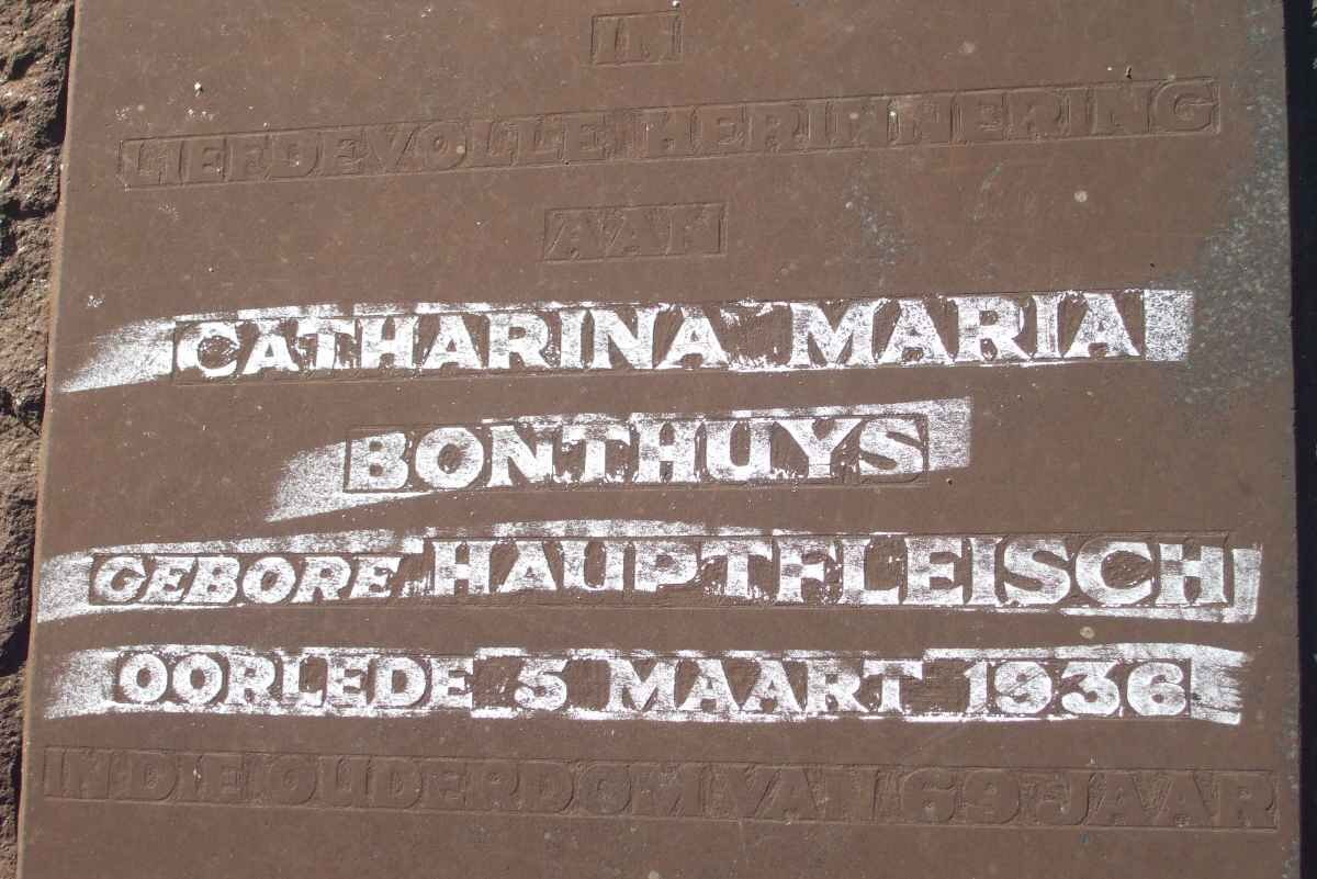BONTHUYS Catharina Maria nee HAUPTFLEISCH -1936
