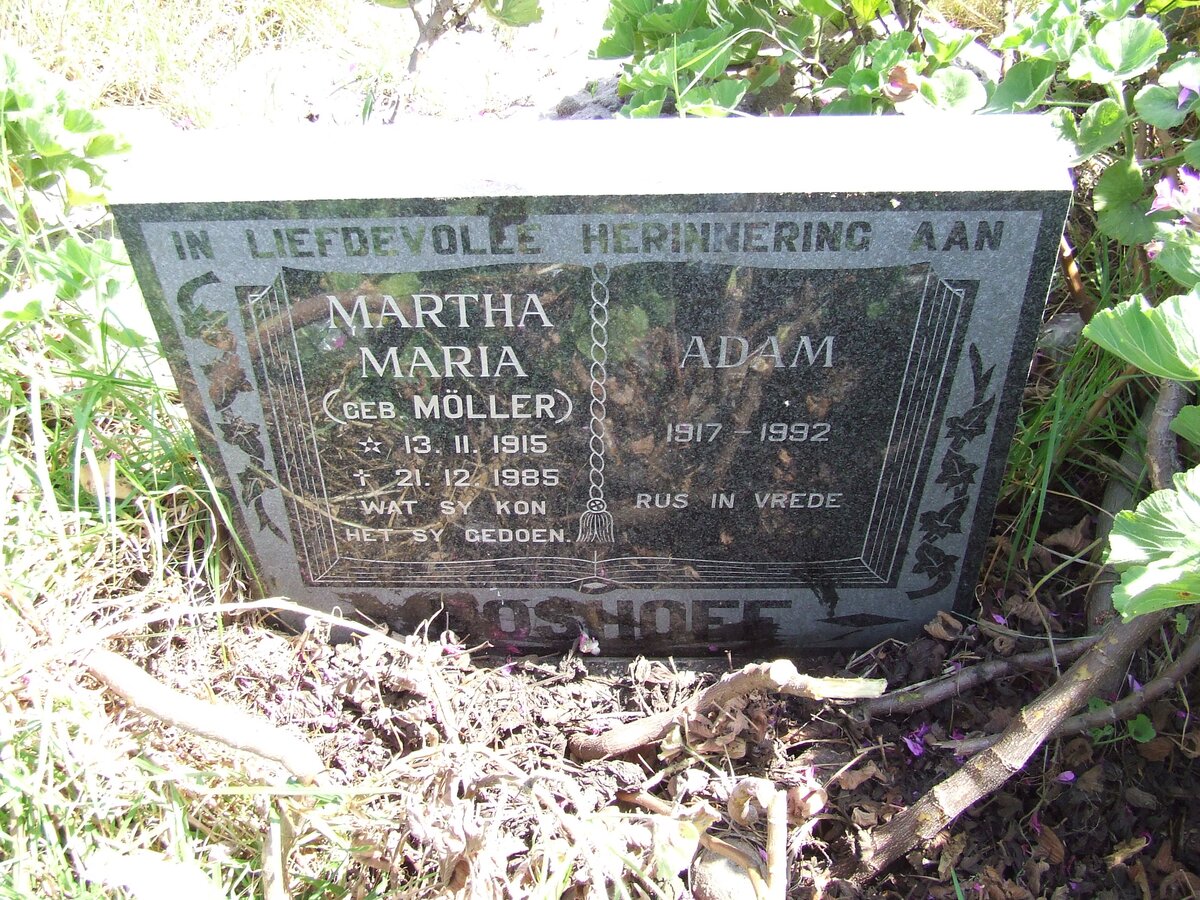BOSHOFF Adam 1917-1992 &amp; Martha Maria MOLLER 1915-1985