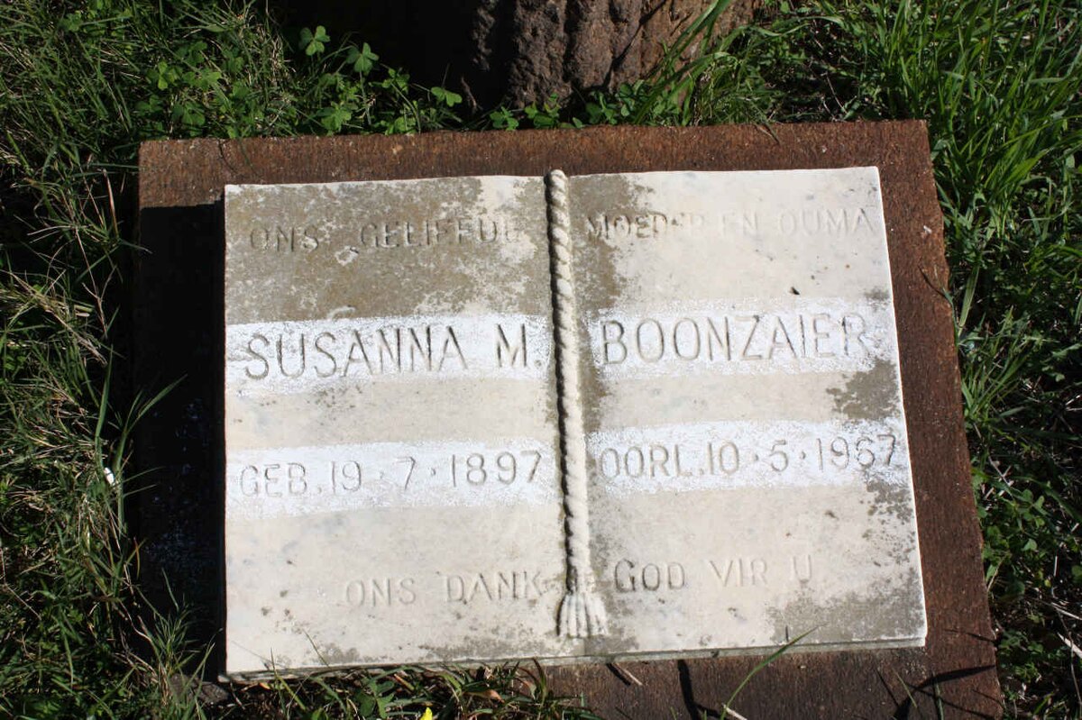BOONZAIER Susanna M. 1897-1967