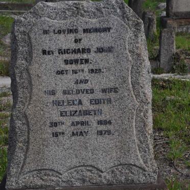 BOWEN Richard John -1928 &amp; Helena Edith Elizabeth 1884-1979