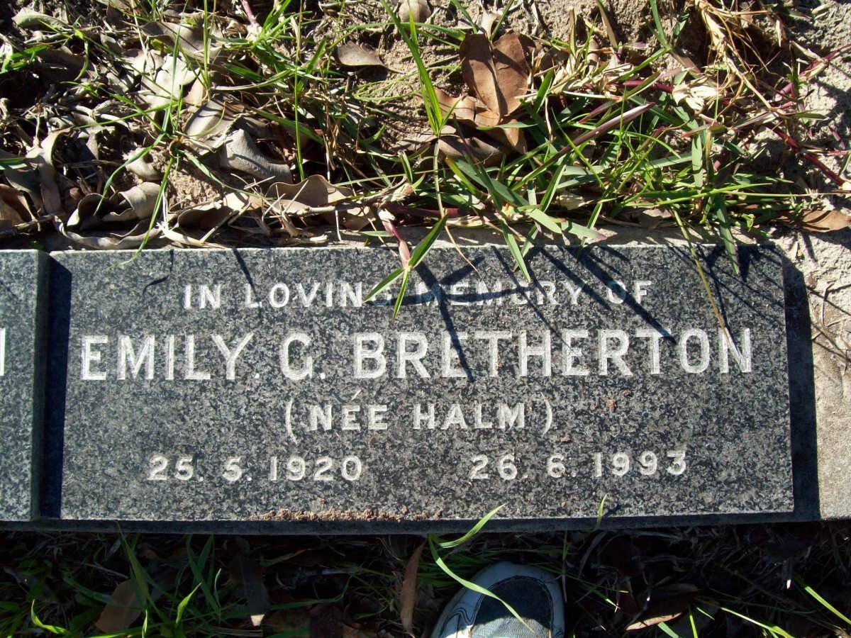 BRETHERTON Emily G. nee HALM 1920-1993