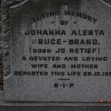 BRUCE-BRAND Johanna Alberta nee RETIEF -1951
