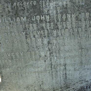 BROWN William John Frank 1892-1920 :: BROWN Avery 1917-1917