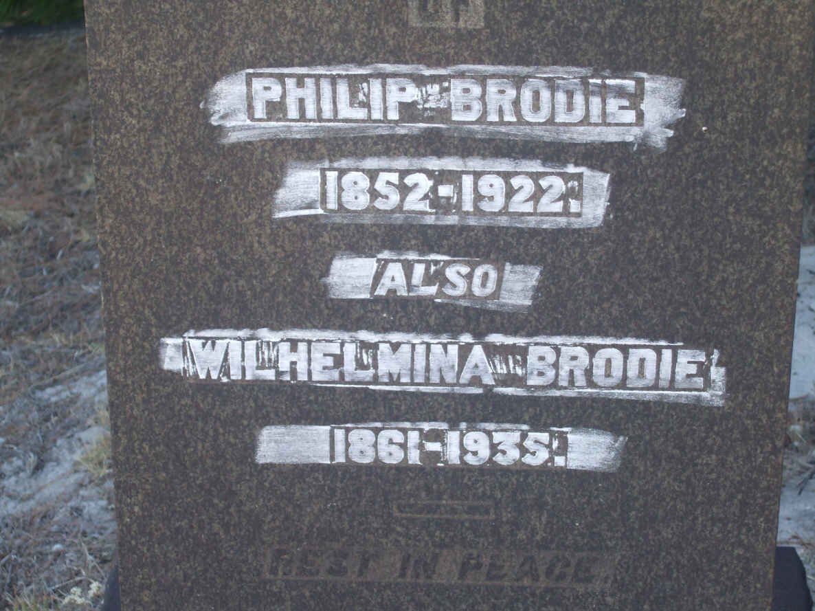 BRODIE Philip 1852-1922 &amp; Wilhelmina 1861-1935