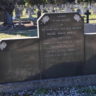 BRIELL Henry Lewis 1903-1989 &amp; Ioline Maud WENTZEL 1905-1967