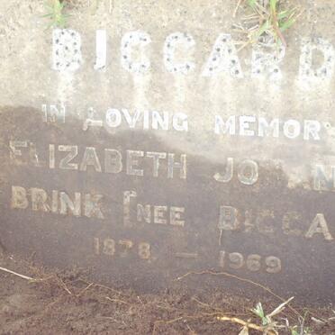 BRINK Elizabeth Johanna nee BICCARD 1878-1969