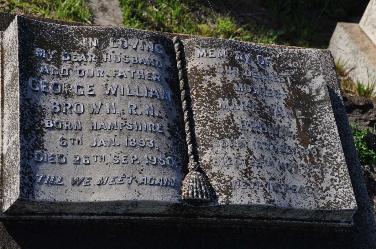 BROWN George William 1893-1950 &amp; Mary Jane BROWN 1887-1973