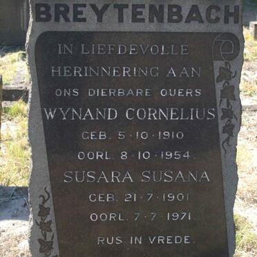 BREYTENBACH Wynand Cornelius 1910-1954 &amp;  Susara Susana 1901-1971