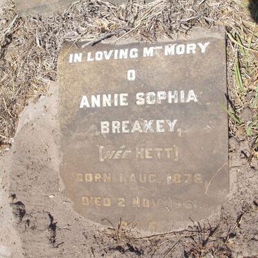 BREAKEY Annie Sophia nee HETT 1878-1961