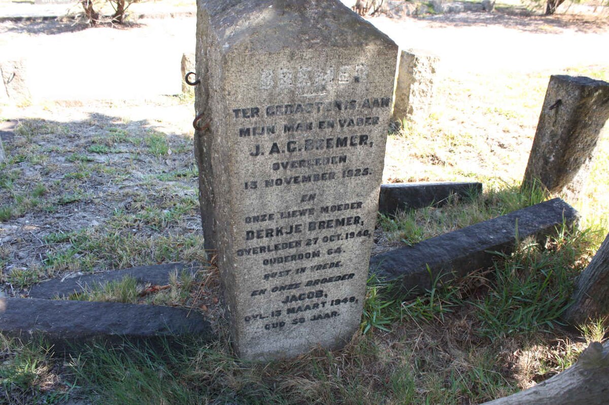 BREMER J.A.G. -1925 &amp; Derkje -1940 :: BREMER Jacob -1948