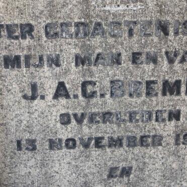 BREMER J.A.G. -1925 &amp; Derkje -1940 :: BREMER Jacob -1948